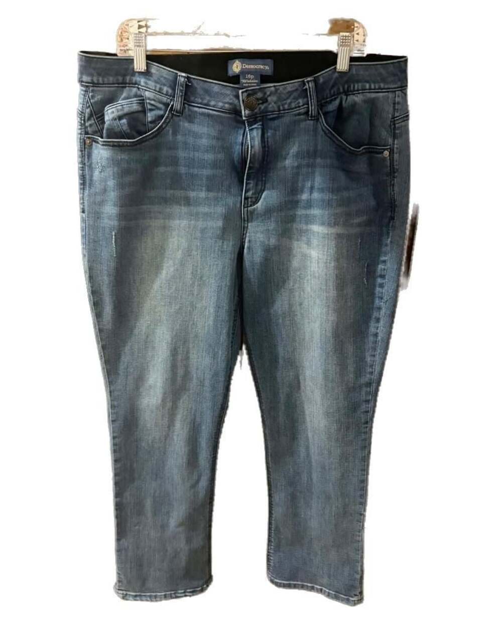 Democracy 'Ab'solution Crop Jeans, Medium Wash, Size 16P